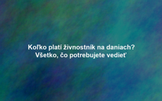 Koľko platí živnostník na daniach? Všetko, čo potrebujete vedieť