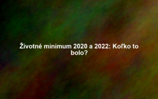 Životné minimum 2020 a 2022: Koľko to bolo?