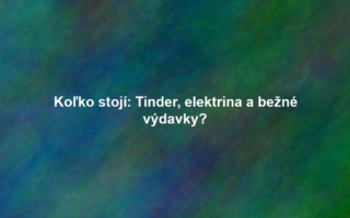 Koľko stojí: Tinder, elektrina a bežné výdavky?