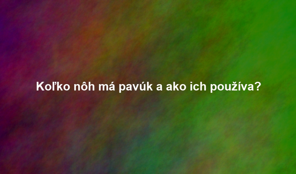 Koľko nôh má pavúk a ako ich používa?