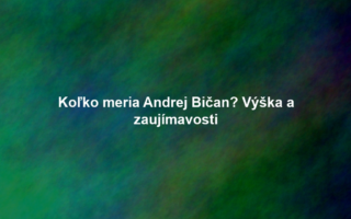 Koľko meria Andrej Bičan? Výška a zaujímavosti