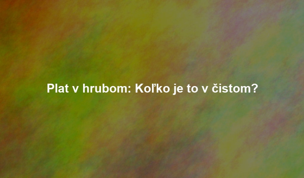 Plat v hrubom: Koľko je to v čistom?