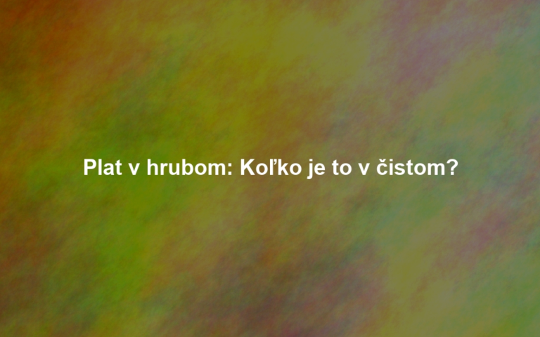 Plat v hrubom: Koľko je to v čistom?