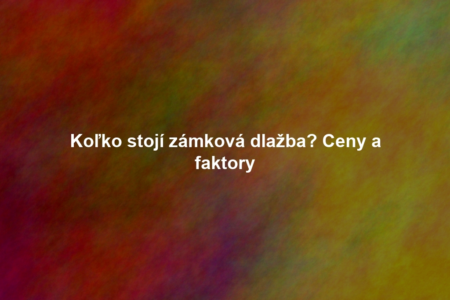 Koľko stojí zámková dlažba? Ceny a faktory