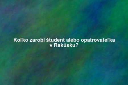 Koľko zarobí študent alebo opatrovateľka v Rakúsku?