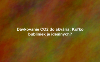Dávkovanie CO2 do akvária: Koľko bubliniek je ideálnych?