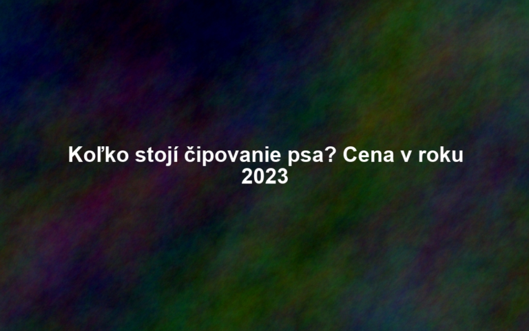 Koľko stojí čipovanie psa? Cena v roku 2023
