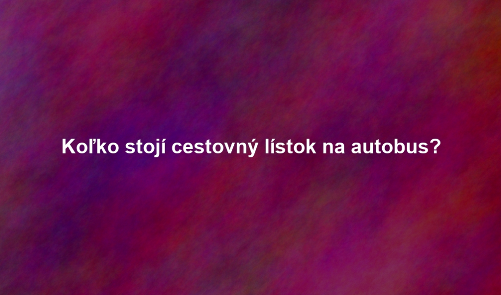 Koľko stojí cestovný lístok na autobus?