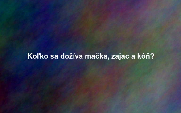 Koľko sa dožíva mačka, zajac a kôň?