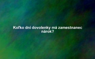 Koľko dní dovolenky má zamestnanec nárok?