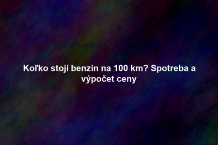 Koľko stojí benzín na 100 km? Spotreba a výpočet ceny