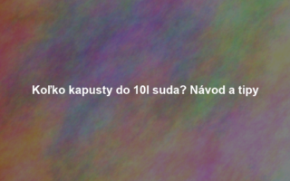 Koľko kapusty do 10l suda? Návod a tipy