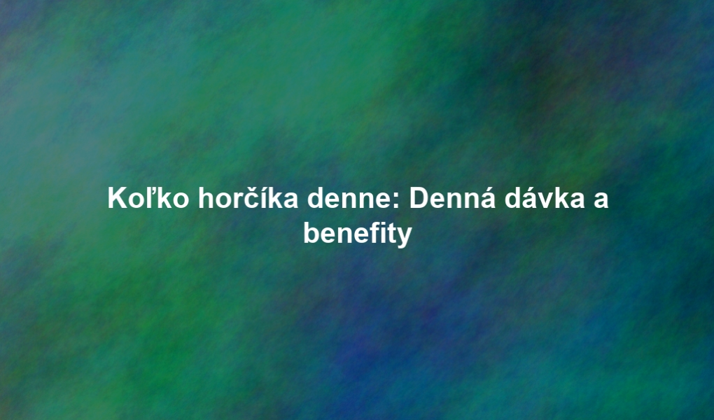 Koľko horčíka denne: Denná dávka a benefity