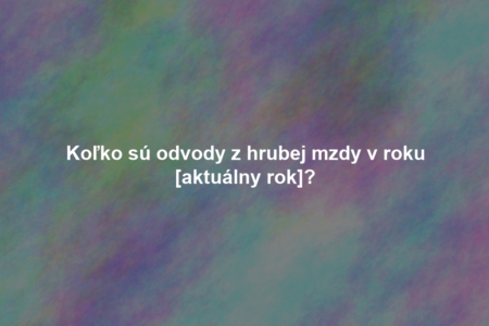 Koľko sú odvody z hrubej mzdy v roku [aktuálny rok]?