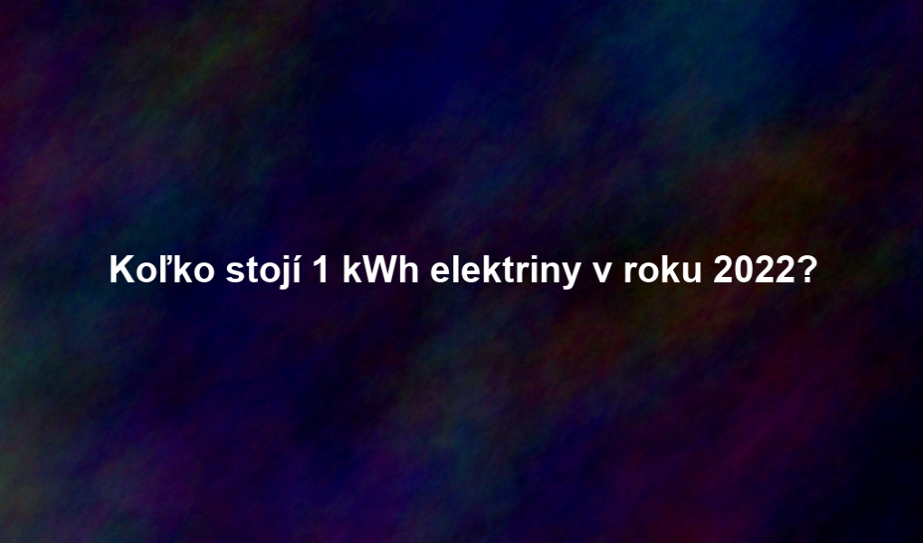 Koľko stojí 1 kWh elektriny v roku 2022?
