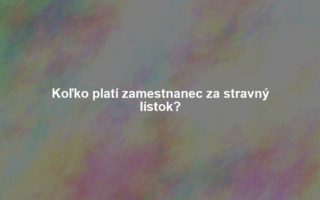 Koľko platí zamestnanec za stravný lístok?