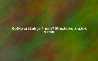 Koľko zrážok je 1 mm? Množstvo zrážok v mm