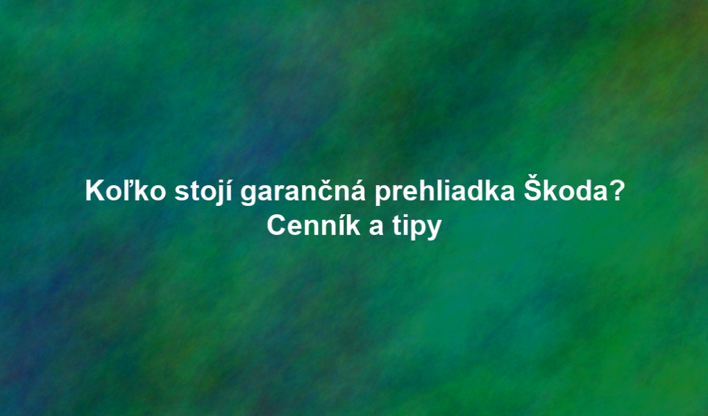 Koľko stojí garančná prehliadka Škoda? Cenník a tipy
