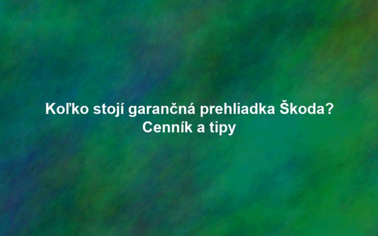 Koľko stojí garančná prehliadka Škoda? Cenník a tipy