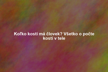 Koľko kostí má človek? Všetko o počte kostí v tele