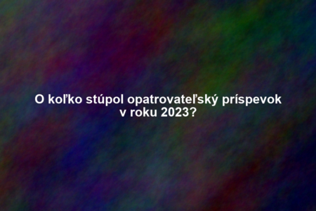 O koľko stúpol opatrovateľský príspevok v roku 2023?