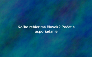 Koľko rebier má človek? Počet a usporiadanie