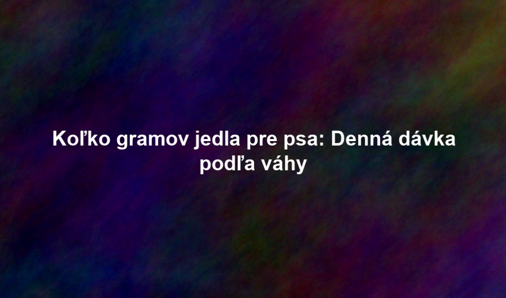 Koľko gramov jedla pre psa: Denná dávka podľa váhy