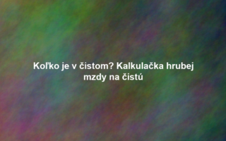 Koľko je v čistom? Kalkulačka hrubej mzdy na čistú
