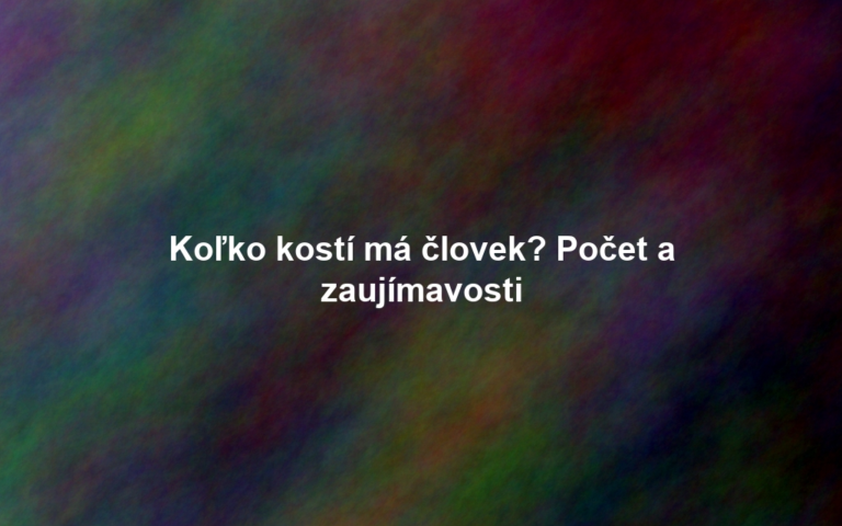 Koľko kostí má človek? Počet a zaujímavosti