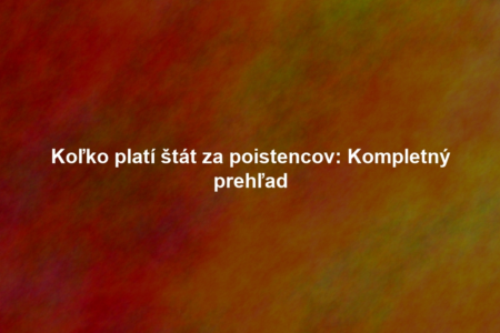 Koľko platí štát za poistencov: Kompletný prehľad