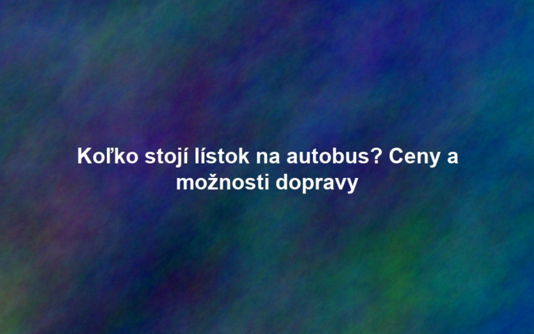 Koľko stojí lístok na autobus? Ceny a možnosti dopravy