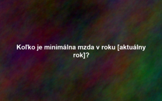 Koľko je minimálna mzda v roku [aktuálny rok]?