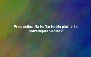 Priepustka: Na koľko hodín platí a čo potrebujete vedieť?